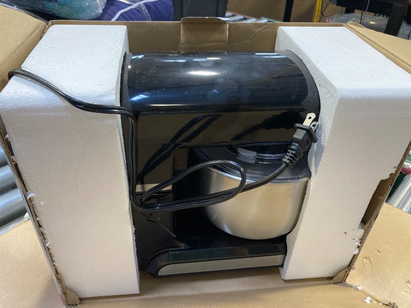 Photo 1 of Kitchen in the box Stand Mixer,3.2Qt Small Electric Food Mixer,6 Speeds Portable Lightweight Kitchen Mixer for Daily Use with Egg Whisk,Dough Hook,Flat Beater (Black)