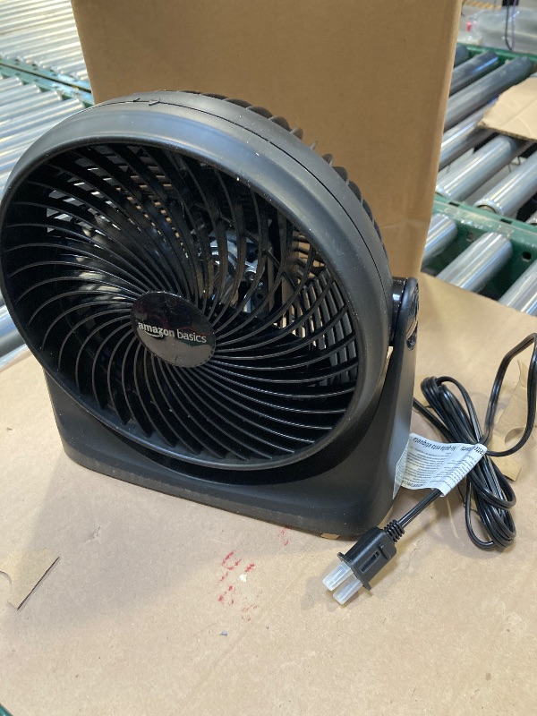 Photo 1 of Amazon Basics Air Circulator Fan, Desk Fan for Bedroom, Home and Office, With 90-Degree Tilt Head, 3 Speed Settings, Lightweight (3 LBS), 35 Watts, Black, 11.1"W x 6.3"D x 10.9"H
