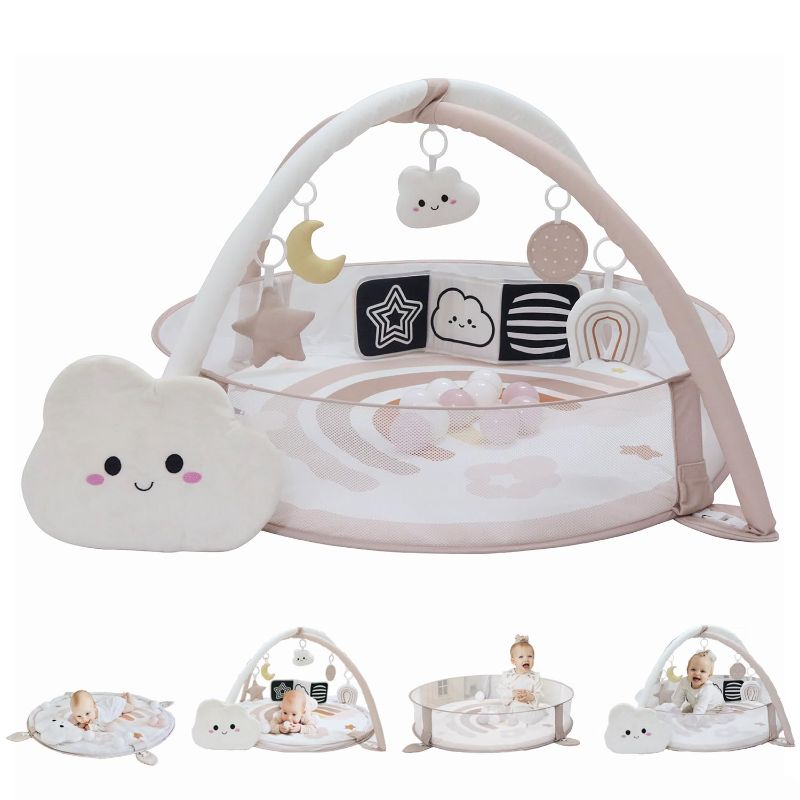 Photo 1 of 6-in-1 XL Play Mat & Play Gym, Baby Gym, Baby Activity Gym, Sensory Exploration and Motor Skill Development Toys (Blush)