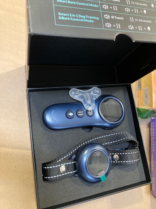Photo 1 of 2-in-1 Dog Shock Collar & Dog Bark Collar - Smart Anti Barking Dog Training Collar with 5 Adjustable Sensitivity & 3300FT Remote for All Breeds IP67 Waterproof E-Collar