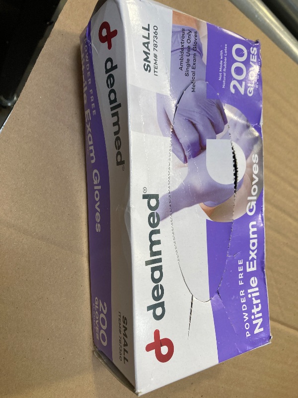 Photo 1 of Dealmed Medical Exam Gloves – 200 Count Small Nitrile Gloves, Disposable Non-Irritating Latex Free, Multi-Purpose Use for a First Aid Kit and Medical Facilities