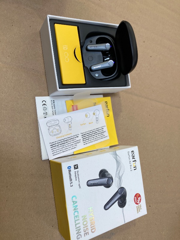 Photo 1 of EarFun Air Pro 3 Noise Cancelling Earbuds, Qualcomm® aptX™ Adaptive Sound, 6 Mics CVC 8.0 ENC, Bluetooth 5.3 Earbuds, Multipoint Connection, 45H Playtime, App Customize EQ, Wireless Charging