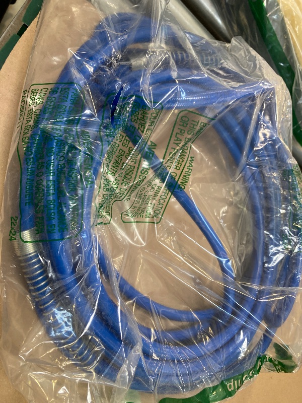 Photo 1 of MAOPINER 1/4" Airless Paint Spray Hose | High Pressure Universal Paint Sprayer Flexible Fiber Tube 3300 PSI (50FT, Blue)