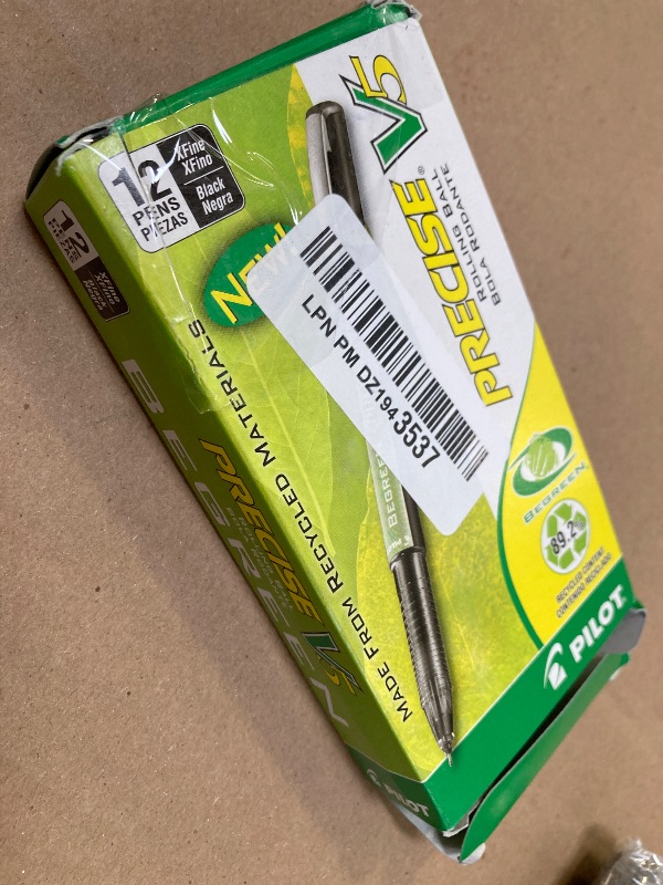 Photo 1 of 10pcs----Pilot, Precise V5 BeGreen, Capped Liquid Ink Rolling Ball Pens, Extra Fine Point 0.5 mm, Black 