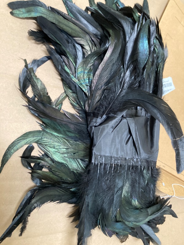 Photo 1 of HOMELEX Black Witch Feather Collar Crow Shawl Costume Halloween Swan Wings Accessories Cape for Women