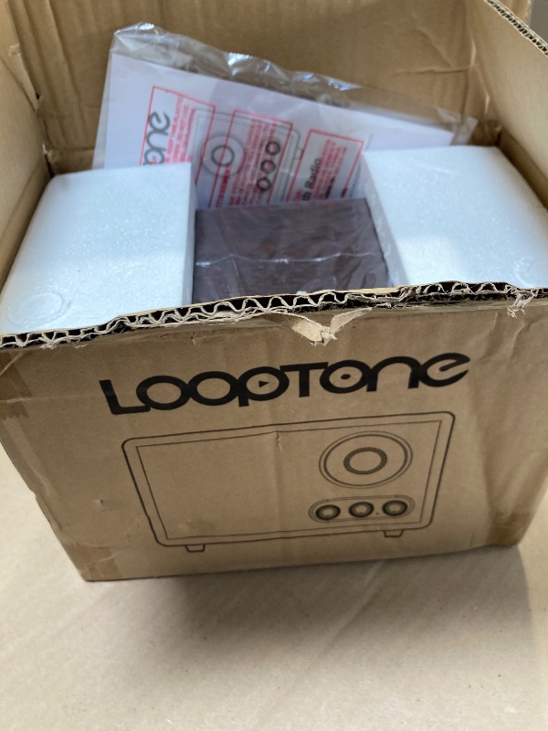 Photo 1 of LoopTone FM AM Radio Retro Wood Radio with Bluetooth Play Mp3 and Antenna Built in Speaker for Kitchen Living Room Coffee