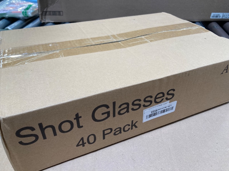 Photo 1 of Aoeoe 40 Pack Shot Glass Bulk Set with Heavy Base, 1.5 Ounce Whiskey Shot Glasses, Clear Shot Glasses Set, Round Shot Glass Bulk, Small Shot Cups for Vodka, Whiskey, Tequila, Espresso, Liquor