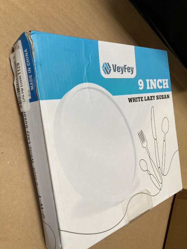 Photo 1 of Turntable Vanity Tray 9 Inch for Perfume Candle, Bamboo Kitchen Sink Countertop Organizer for Keep Glass, Sponge and Soap Bathroom Countertop Organizer White