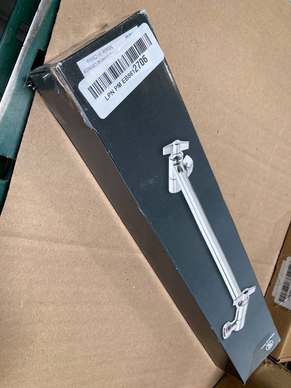 Photo 1 of 15 Inch Extra Long Adjustable Shower Head Extension Arm With Locking Set Screw, Singing Rain Brass Angle Height Adjustable, Easy To Install, G1/2 Universal Connector Compatible (Egyptian Gold)