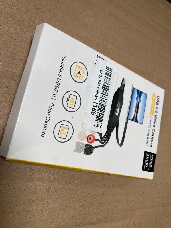 Photo 1 of VHS to Digital Converter, USB Video Capture Card, RCA AV to USB Audio Video Transfer Grabber, Convert Analog VHS VCR to Digital Adapter for PC DV Camera DSLR DVD Compatible Windows Mac OS