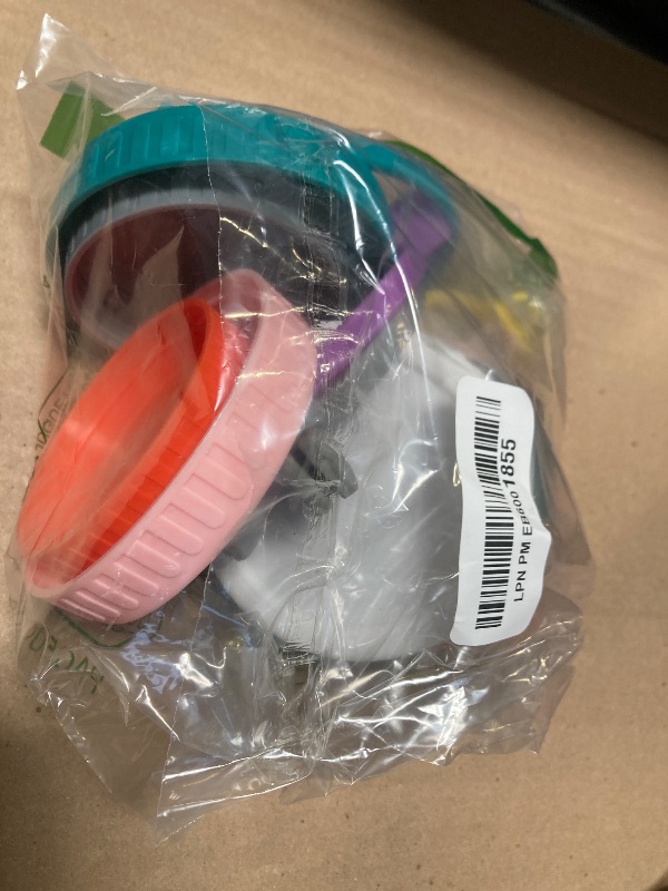 Photo 1 of Lids and Spoon Holders for Mason Jar, CNYMANY 3.4” 2.75” Lids for Overnight Glass Oatmeal Container, Silicone Straw Holders Hanging Scoop Rings for Canning Jar Airtight Jar