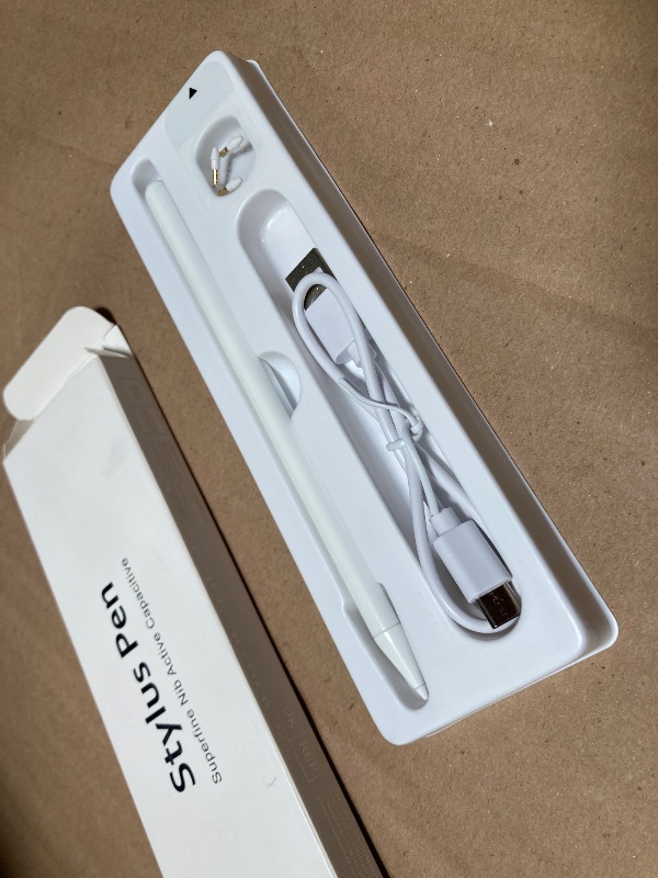 Photo 1 of Stylus Pen for iPad 6th-11th Generation-2X Fast Charge Active Pencil Compatible with 2018-2025 Apple iPad Pro 11"/12.9"/M4, iPad Air 3/4/5/M2/M3,iPad mini 5/6 Gen-White