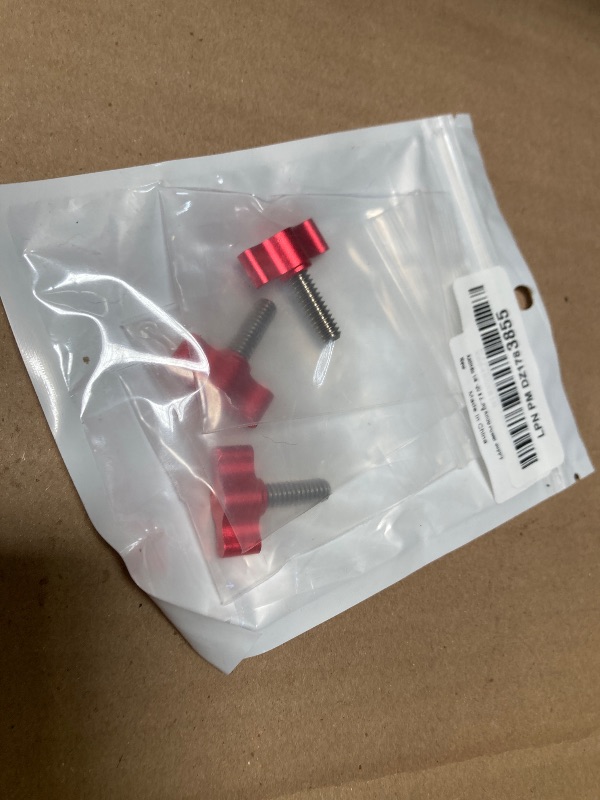 Photo 1 of Xadnitu 1/4"-20 x 3/4" Thread 3 PacksThumb Screw,Stainless Steel Standard/Coarse Thread with Red Adjustable Tee Wing Aluminum Knob to Remove Replace Hand Clamping Tightening Knob Power Supply