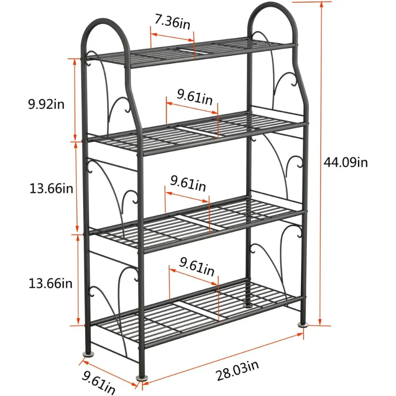 Photo 1 of SORCEDAS Plant Stand Indoor Outdoor Plant Stands 3 Tier Metal Corner Plant Shelf Multiple Holder for Living Room Balcony Garden, Dark Grey