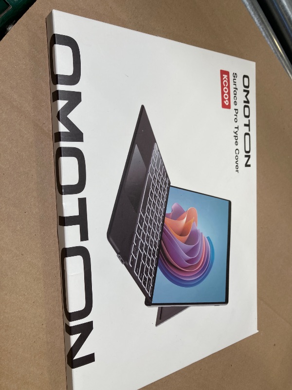 Photo 1 of OMOTON Bluetooth Keyboard Compatible with Microsoft Surface Pro 7/7+/6/5/4/3, Ultra-Slim Keyboard Type Cover with Touchpad, 7 Colors Backlit, Rechargeable and Wireless, Grey