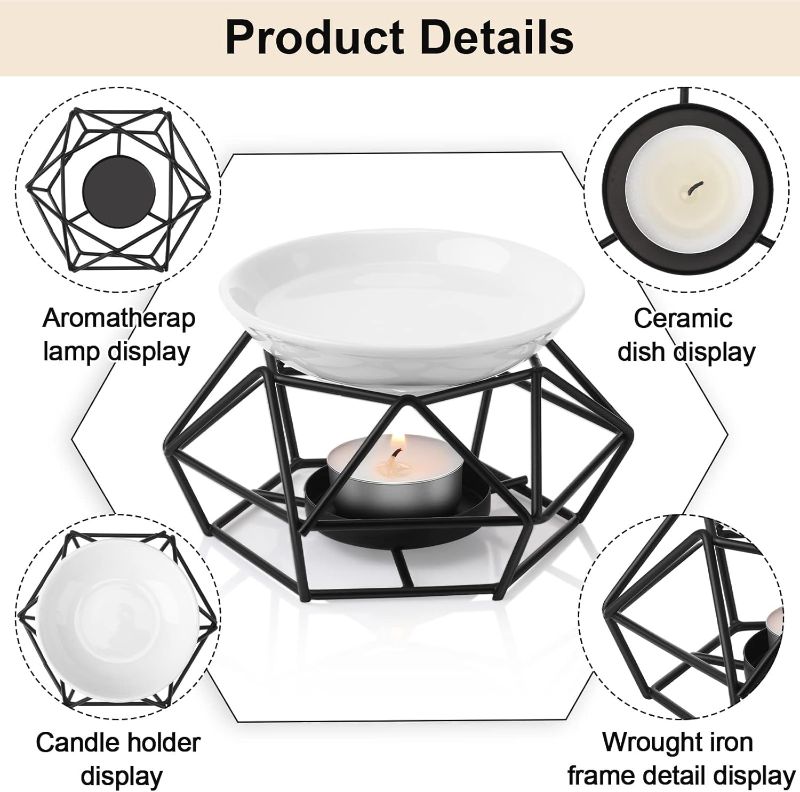 Photo 1 of 2pcs---Mimorou  Romantic Essential Oil Burner Black Metal Wax Melt Bird Nest Style Tealight Wax Warmer Delicate Tealight Candle Holder Candle Tart Burne Home Wedding Decoration(Black)