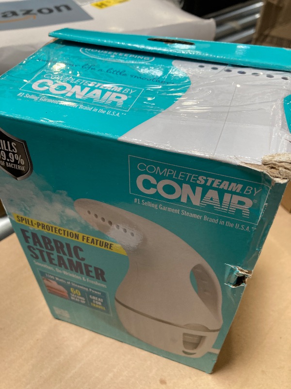 Photo 1 of Conair Handheld Travel Garment Steamer for Clothes, CompleteSteam 1100W, For Home, Office and Travel, White