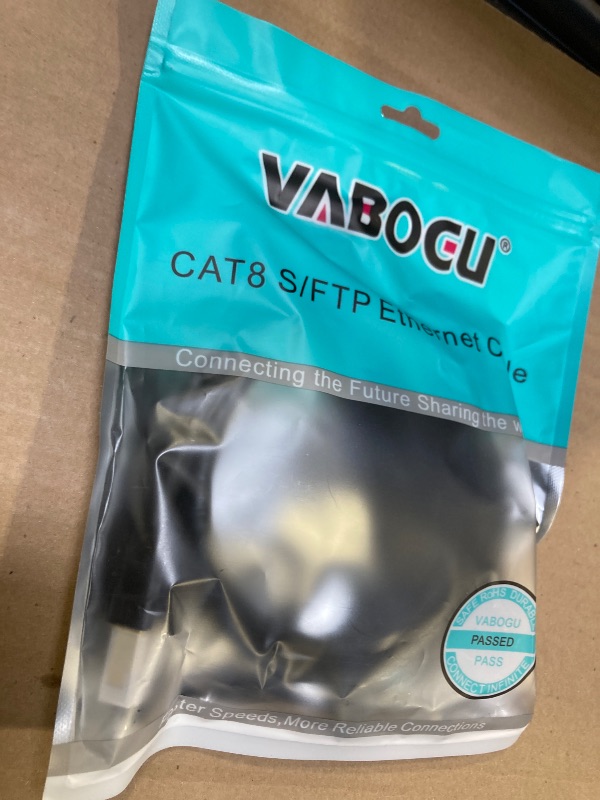Photo 1 of Vabogu Cat 8 Ethernet Cable, 5ft Heavy Duty High Speed Internet Network Cable, 26AWG, 2000MHz 40Gbps with Gold Plated RJ45 Connectors, Shielded for Indoor & Outdoor Use