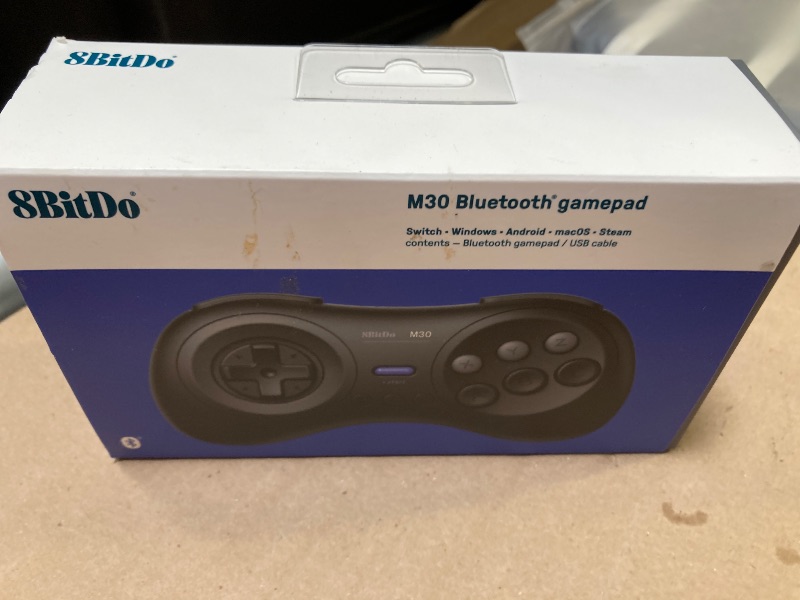 Photo 1 of 8Bitdo M30 Wireless Bluetooth Controller Retro Gamepad for Switch, PC Windows, MacOS, Android, Raspberry Pi with Sega Genesis & Sega Mega Drive Style (Black)