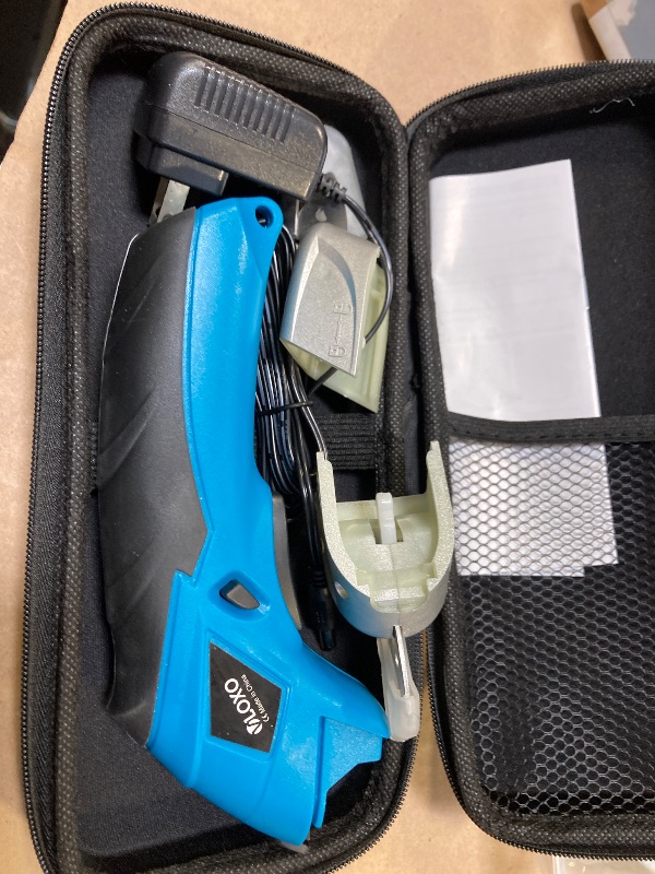 Photo 1 of VLOXO Cordless Electric Scissors with 2 Blades Rechargeable Powerful Shears Cutting Tool for Fabric Cardboard Carpet Leather Felt with Charger