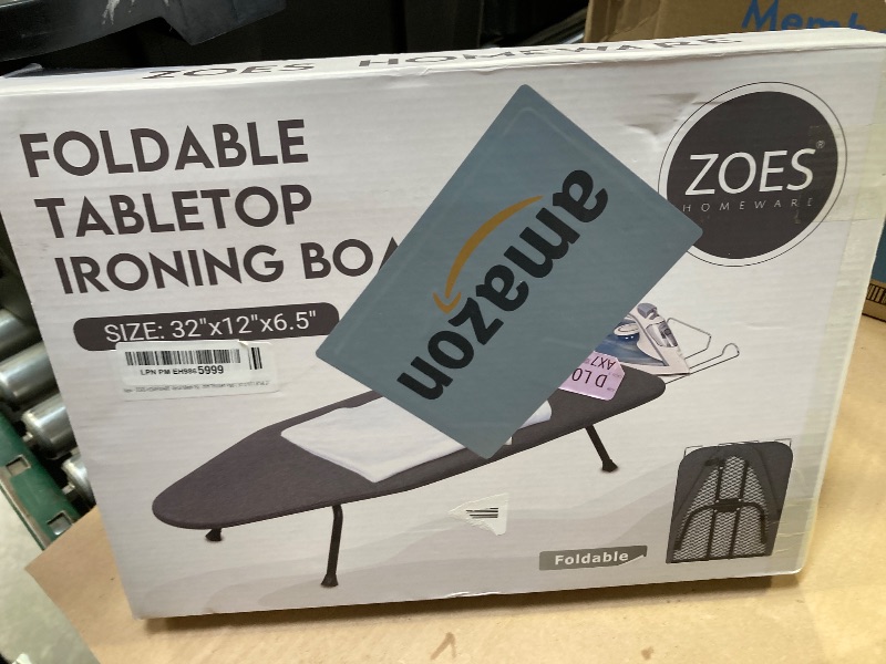 Photo 1 of ZOES HOMEWARE Metal Mesh Panel Tabletop Ironing Board | Foldable Iron Board | Heavy Duty Small Iron Board with Heat Resistant Cover and 100% Cotton 8mm Thicken Pad | 31.5"x11.8"x6.2"