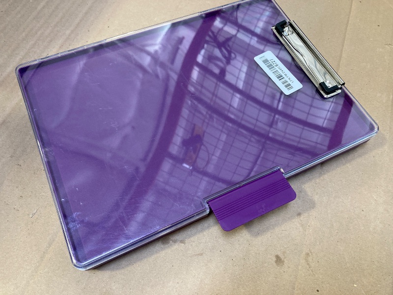 Photo 1 of Clipboard with Storage,Heavy Duty Clip Boards 8.5x11 with 2 Storage Case,Clear Visible Top Panel Storage Clipboards,Side Open Clip Boards,Nursing Clipboard Folder Case for Office Supplies-Dark Purple