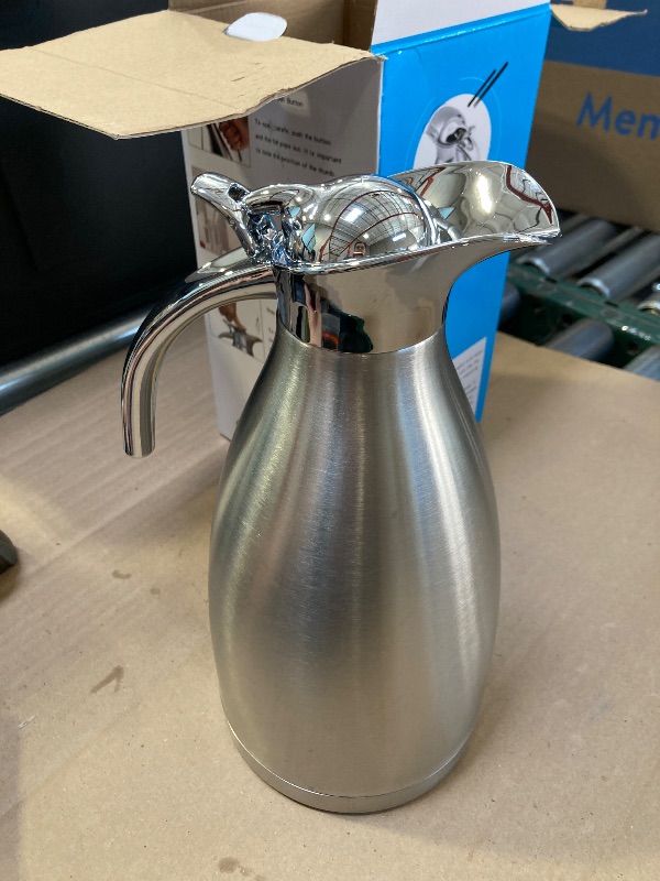 Photo 1 of Bonnoces 68 Oz Stainless Steel Thermal Carafe - Double Walled Vacuum Insualted Thermos/Carafe with Lid - Coffee/Tea Carafe Heat & Cold Retention - 2 Liter