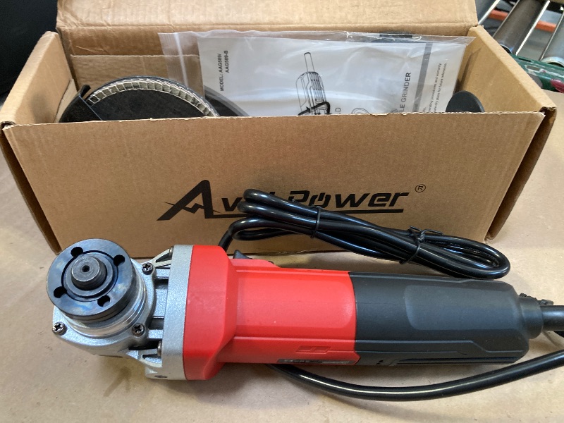 Photo 1 of AVID POWER Angle Grinder, 7.5-Amp 4-1/2 inch Electric Grinder Power Tools with Grinding and Cutting Wheels, Flap Disc and Auxiliary Handle for Cutting, Grinding, Polishing and Rust Removal - Red