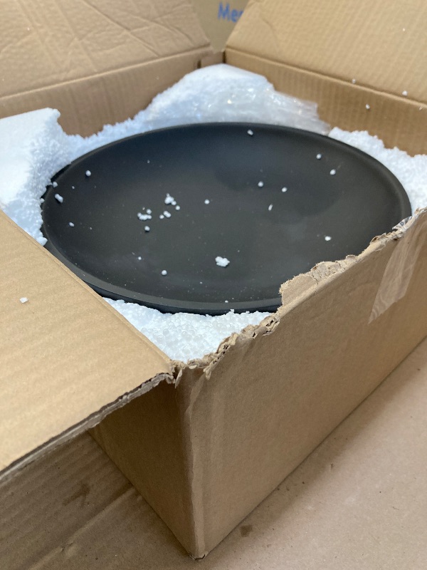 Photo 1 of 1PC---KIVY Concrete Fruit Bowl - Large Modern Pedestal Bowl - Black Key Bowl for Kitchen & Entryway Decor