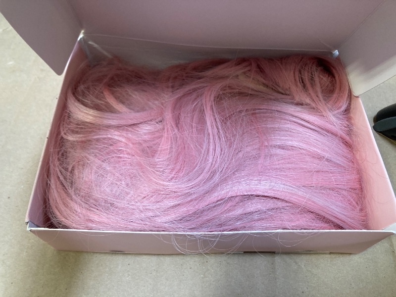 Photo 1 of ENTRANCED STYLES Pink Wig for Women Long Straight Wigs with Bangs Light Pink Wigs for Hallween Cosplay Pastel Hair for Grils Charming Synthetic Colorful Cosplay Hairs for Party Daily Wear 22Inch