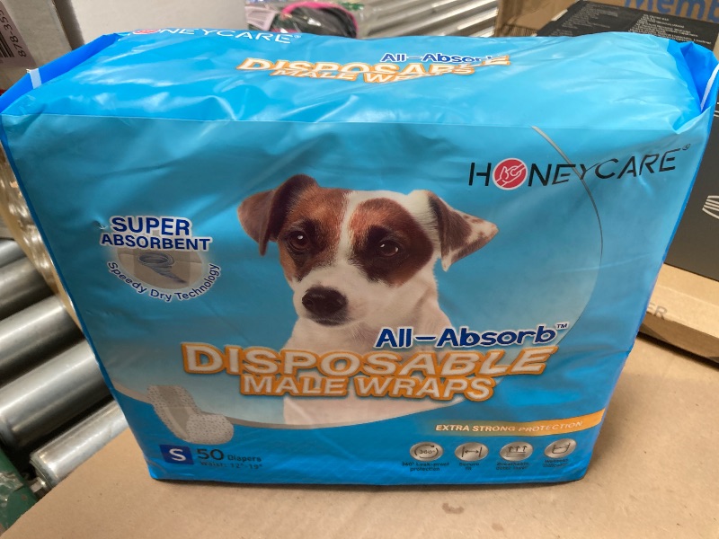 Photo 1 of HONEY CARE All-Absorb A26 Male Dog Wrap, 50 Count, Small