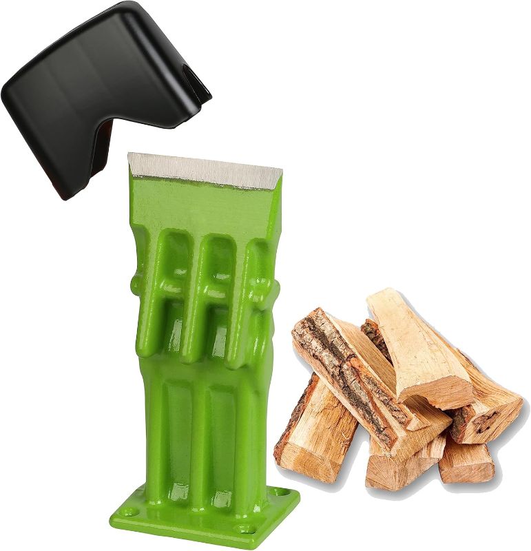 Photo 1 of Wood Splitter Manual Kindling Splitter Portable Log Splitter, Wedge Point Head, No Axe! 3 Inch, Green with Safety Black Cover