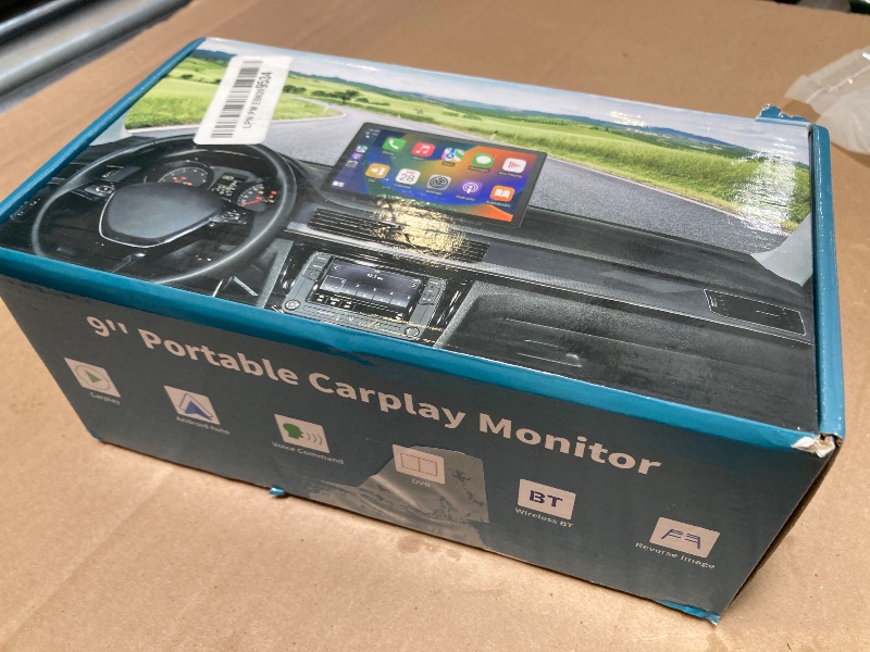 Photo 1 of Wireless Carplay with 4K Dash Cam, 9" Portable Carplay Screen for Car, Apple Carplay & Android Auto Car Satellite Radio with 1080P Backup Camera, GPS Navigation/Mirror Link/Voice Control/Bluetooth