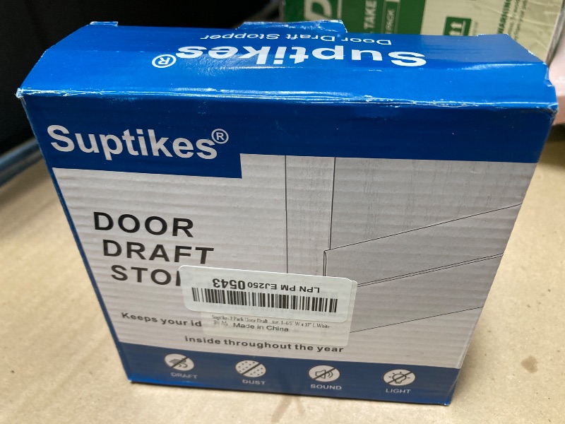 Photo 1 of Suptikes 2 Pack Door Draft Stopper?Door Sweep for Exterior & Interior Doors,Door Bottom Seal Dust and Noise Insulation Weather Stripping Draft Guard Insulator, 1.8" W x 37" L,White