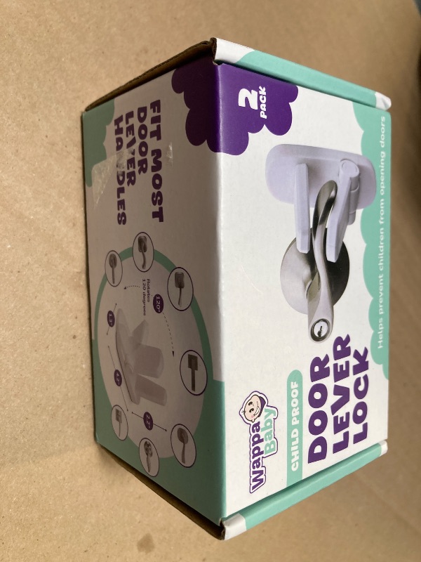 Photo 1 of Door Lever Lock (2 Pack) – Prevents Toddlers from Opening Doors – Easy One-Hand Operation for Adults – Durable ABS with 3M Adhesive Backing – No Tools Needed for Install