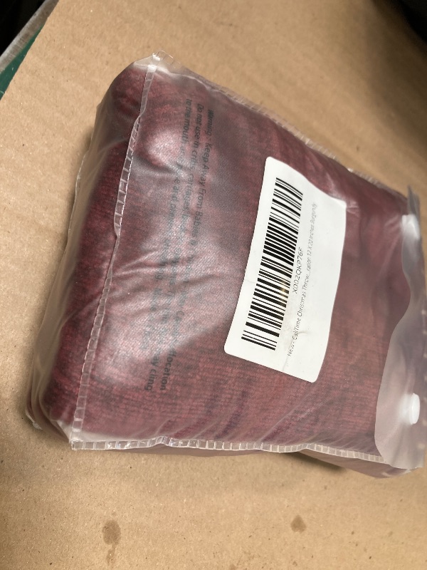 Photo 1 of CaliTime Throw Pillow Covers Decorative 12 X 20 Inches Pack of 2 Cotton Thread Stitching Edges Solid Dyed Soft Chenille Cushion Cases for Couch Sofa Bed Living Room Farmhouse Burgundy