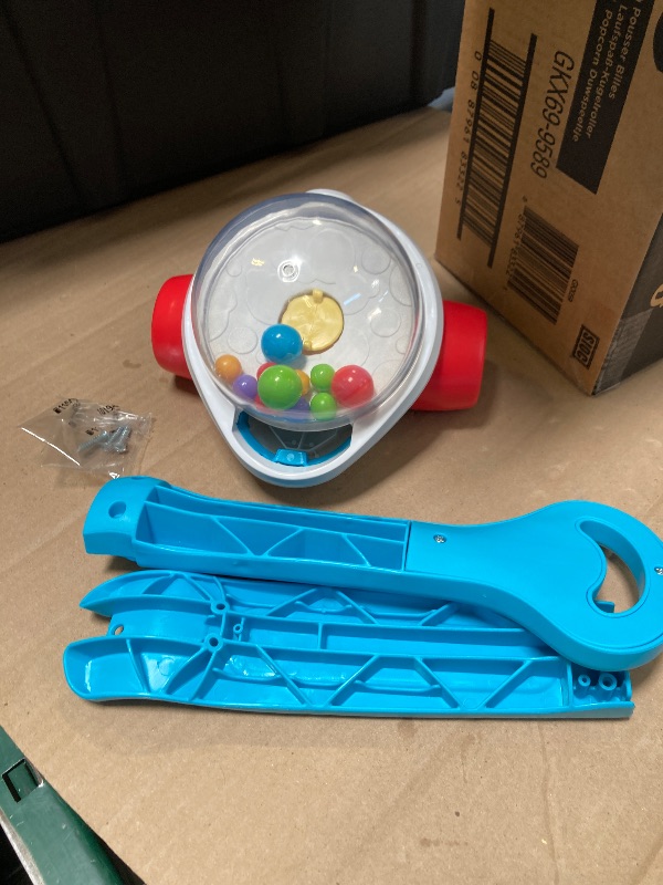 Photo 1 of Fisher-Price Baby & Toddler Toy Corn Popper Blue Push-Along with Ball-Popping Action for Infants Ages 1+ Years, 2-Piece Assembly