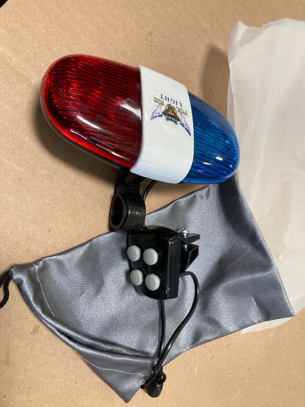 Photo 1 of Kids Bike Police Sound Light - Oumers Electronic Horn Bike LED Light, Christmas Birthday Gift New Year Present for Your Children (Batteries Not Included)