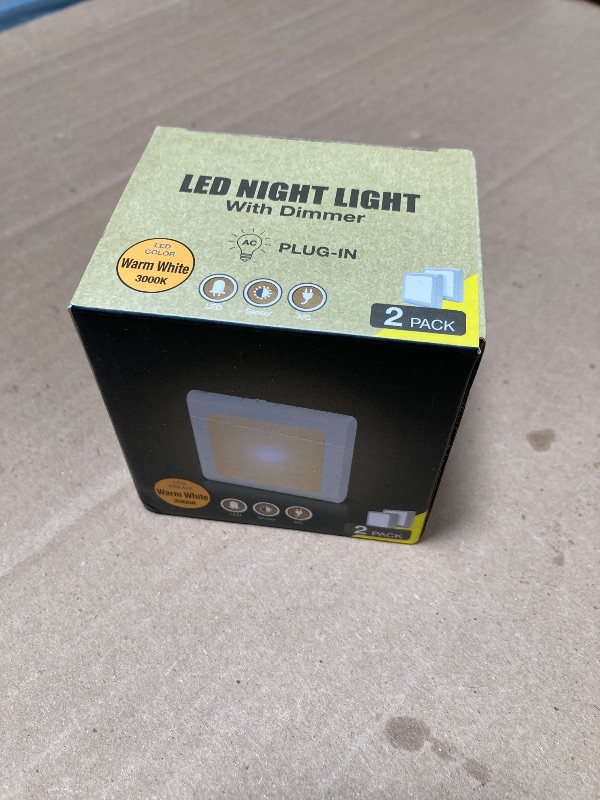 Photo 1 of MAZ-TEK Plug-in Led Night Light with Auto Dusk to Dawn Sensor,Adjustable Brightness Warm White Lights for Hallway,Bedroom, Kids Room, Kitchen, Stairway, 2 Pack