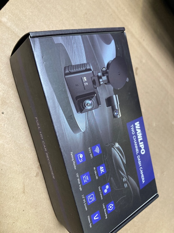 Photo 1 of Dash Cam Front and Rear: 4K Dual Channel Dash Cam - 5GHz WiFi, Dash Camera for Cars with 64GB Card, 2.0" IPS Screen, App Control, G-Sensor, Loop Recording, 170° Wide Angle, Night Vision, Parking Mode