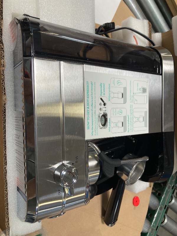 Photo 1 of CASABREWS CM5418 Espresso Machine 20 Bar, Compact Espresso Maker with Steam Milk Frother, Stainless Steel Coffee Machine with 34oz Removable Water Tank for Cappuccino, Latte, Silver