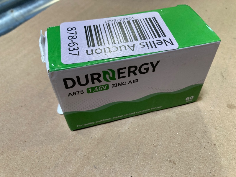Photo 1 of DURNERGY Size 675 Hearing Aid Batteries 60 Count, 1.45 Volt Zinc Air Batteries, ZA675 A675 PR44 Batteries Mercury Free