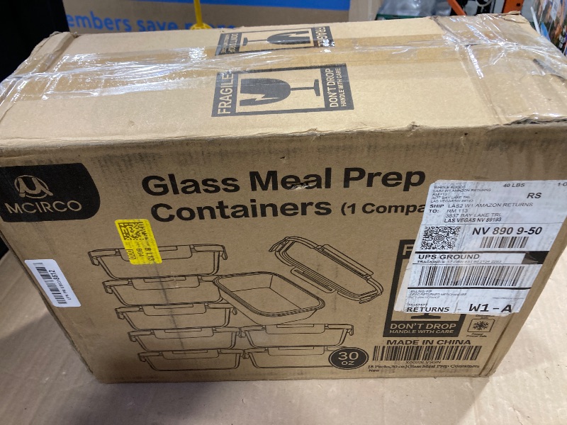 Photo 1 of M MCIRCO [8-Pack,30 oz] Glass Meal Prep Containers,Glass Food Storage Containers,Airtight Glass lunch Containers with Lids - Microwave, Oven, Freezer and Dishwasher