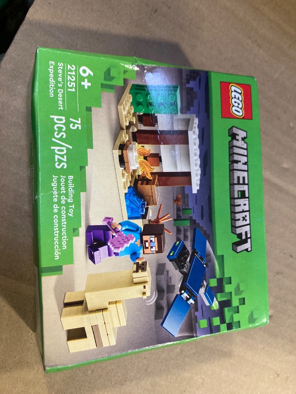 Photo 1 of LEGO Minecraft Steve's Desert Expedition Building Toy, Biome with Minecraft House and Action Figures, Minecraft Gift for Independent Play, Gaming Playset for Boys, Girls and Kids Ages 6 and Up, 21251