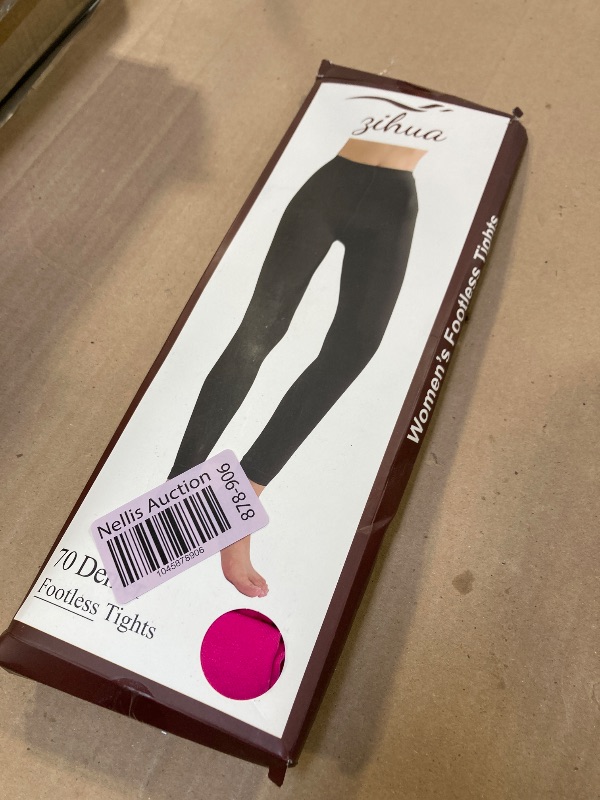Photo 1 of ZIHUA 6 Colors Semi Opaque Footless Tights for Women, 70 Denier Hot Pink Tights(Hot Pink,S)