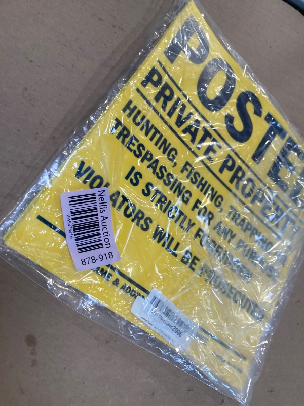 Photo 1 of Smartsign “Posted - Private Property, Violators Will be Prosecuted” Sign | 11" x 11" Plastic (Pack of 5), Made in USA