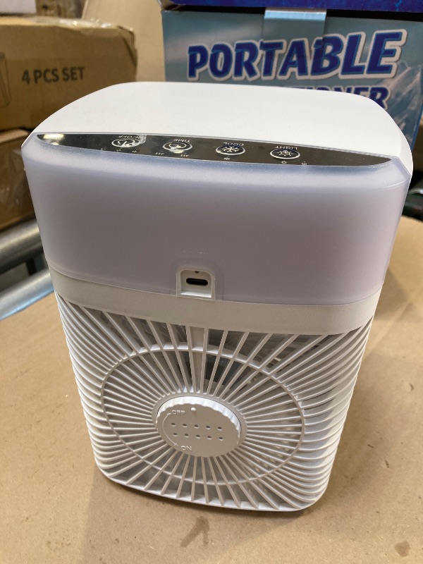Photo 1 of Portable Air Conditioners, Instant Cooling Mini Air Conditioner 3 Wind Speeds & Humidifier Mist USB Portable AC, Personal Air Cooler with Timer, 7 Colors Light, Mini AC for Bedroom, Office and Camping