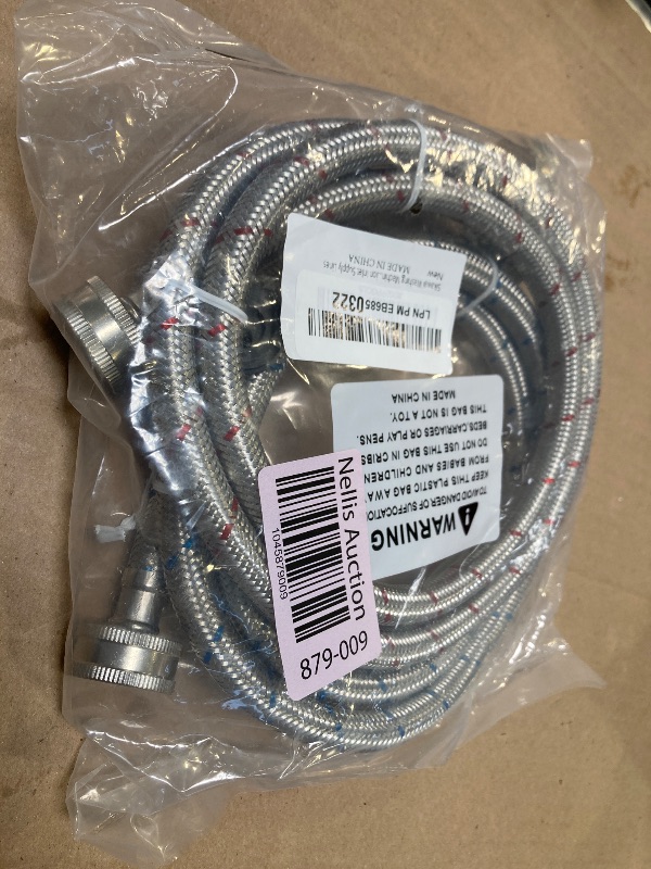 Photo 1 of Sikawai Washing Machine Hoses,Stainless Steel Washing Machine Hose 4 Foot 2Packs Braided Premium Washer Hoses Supply Lines-washer hoses 4ft Hot and Cold Striped Water Connection Inlet Supply Lines