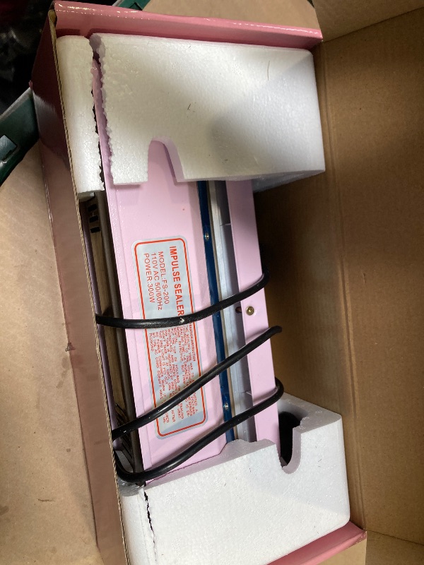Photo 1 of METRONIC Impulse Sealer 8 inch, Manual Heat Sealer Machine for Plastic Bags, Shrink Wrap Bag Sealers Heavy Duty Sealing Machine with Repair Kit (Pink)
