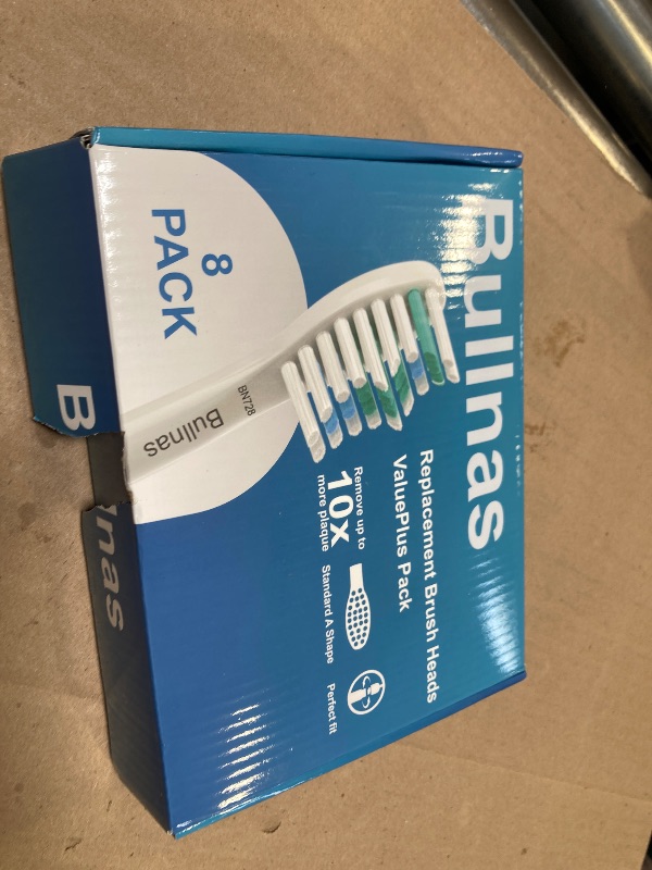 Photo 1 of Bullnas Replacement Brush Heads Compatible with Philips Sonicare, Compatible with Sonicare E Series Essence Xtreme Elite Advance and CleanCare Screw-on Electric Toothbrush, BN728, 8 Pack